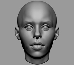 base female head v3 art characters woman girl anatomy bust realistic stylized ztl obj zbrush 3dprint people printable sculpture statue portrait sculptures human 3d print model - Mito3D