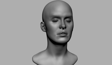 base female head v4 characters woman girl anatomy bust realistic stylized ztl obj zbrush 3dprint people printable art sculptures 3d print model - Mito3D