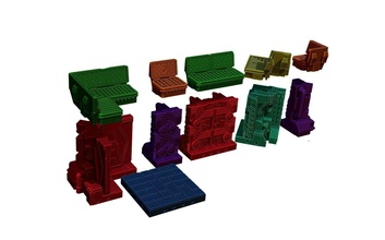 base pièces modulaire assortiment haute technologie table Jeu figure statue futur lego robot planche Jeux jouets scifi 3d print model - Mito3D