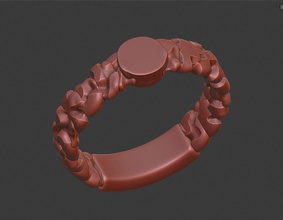 base bague initiale imprimable rugueux bijoux anneaux 3d print model - Mito3D