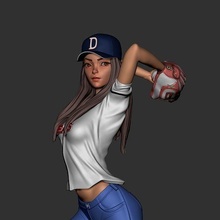 beyzbol kız kadın moda vücut pantolon egzersiz spor kukla t gömlek manken sanat heykeller 3d print model - Mito3D