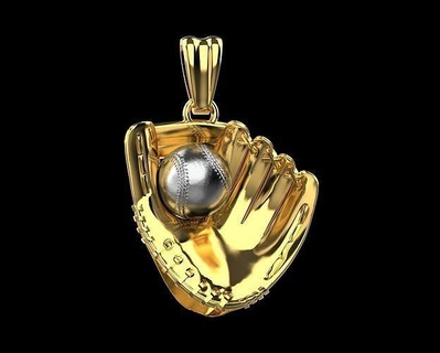 baseball glove ball pendant n134 sport jewelry pendants print bat game gold printable football mlb ballot necklace 3d print model - Mito3D