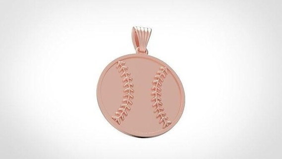 baseball pendant necklace sports jewelry engrave custom hollow engraving enamel charm findings team equipment gifts gift bail popular printable victory gold trophy pendants 3d print model - Mito3D