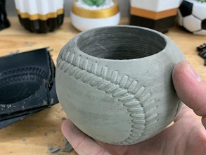 baseball planters mold - include pot file print ball planter mould molding cast vase cement concrete 3dprint succulent hobby diy 3d print model - Mito3D