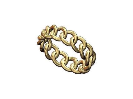básico cadena enlace banda us tamaños 5to9 oro joyería joya imprimible anillo Moda libra esterlina plata lujo cubano 3d modelo cable sencillo anillos 3d print model - Mito3D