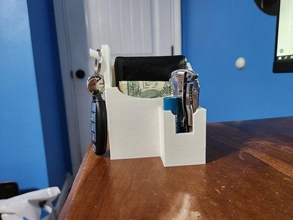basic desk organizer - wallet keys knife holder solution everyday elegant slim furniture hobby diy 3d print model - Mito3D