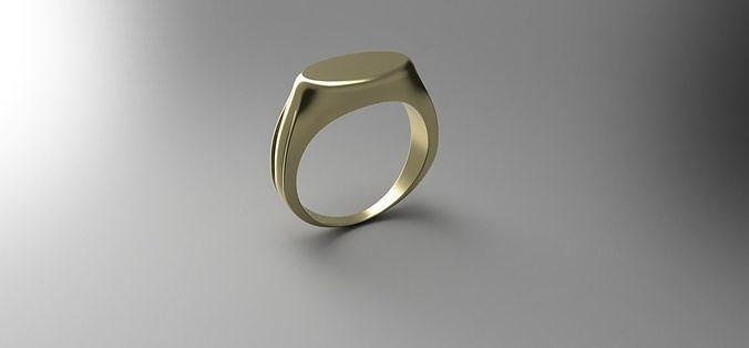 basic signet ring jewelry gold silver printable cad jewellery 3dprinting template rings 3d print model - Mito3D