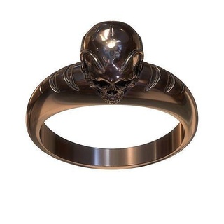 basic skull ring 05 biker rings gold silver jewelry art jewel luxury fashion 3d print model - Mito3D