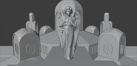 basilica de sm los angeles 3d stampabile modello architettura religione statua chiesa cattedrale cattolico bizantino edificio torre all'aperto casa 3d print model - Mito3D
