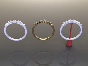 cesta 1 trimestre diamante moda banda anel joalheria mulheres fêmea tendências noivado Casamento acionado amar romance luxo 3d print model - Mito3D