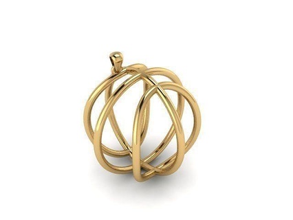 basketball ball pendant 106 gold shining decoration disjunct retro art luxury jewelry metallic printable golden rings 3d print model - Mito3D
