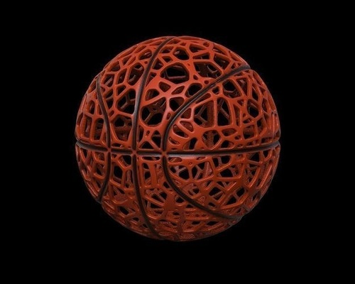 basketball in voronoi geometry - 3d print abstract art shape design architectural geometric sculpture modern decoration ball toy desktop illustration sculptures 3d print model - Mito3D