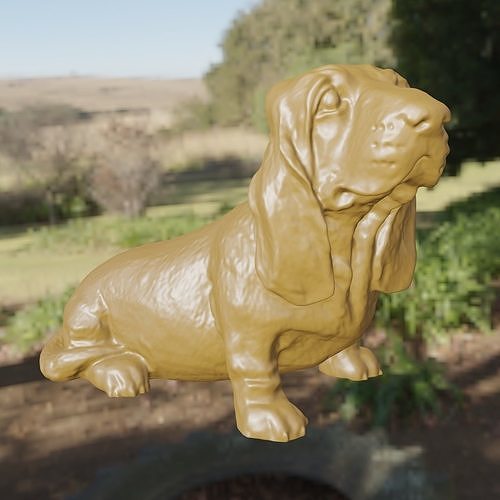 afloramiento sabueso 3d impresión perro chien animal mascota Arte esculturas 3D print model - Mito3D