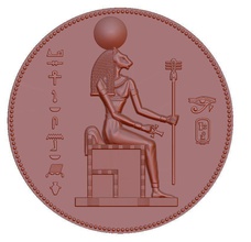 bastet déesse of egypte égyptien symbole monnaie dieu pharaon scarabée bas soulagement sculptures art 3d impression pendentif gravure suspension emblème 3d print model - Mito3D