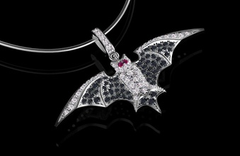 chauve-souris pendentif bijoux vampire le diamant de la souris pendentifs 3d print model - Mito3D