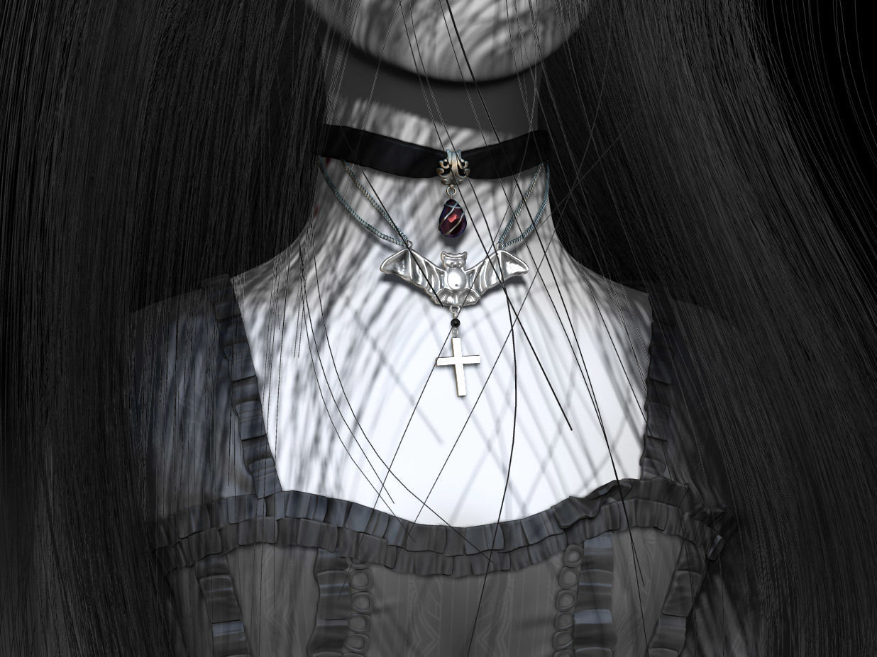 bat pendant jewelry girl woman dark fashion necklace vampire pendants 3D print model - Mito3D