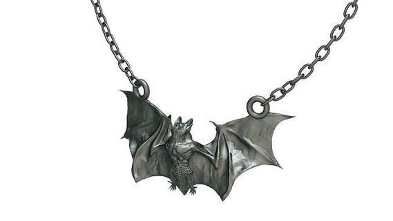 bat pendant bat pendant character jewelry necklace chain jewellry jewel men man pendants  3d print model - Mito3D