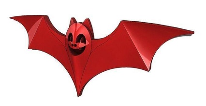 murciélago vampiro ilustración Ciencias 3d impresión refrigerador llavero Moda Arte esculturas 3d print model - Mito3D