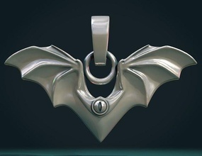 bat wings pendant vampire dracula eye art abstract jewelry pendants 3d print model - Mito3D