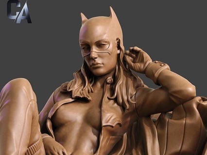 Bati chica 3d impresión batman batwoman mujer superhéroe Gotham Caballero dc bufón Harley quinn botas capa personaje murciélago esculturas catwoman preguntarse superhombre Robin Arte 3d print model - Mito3D