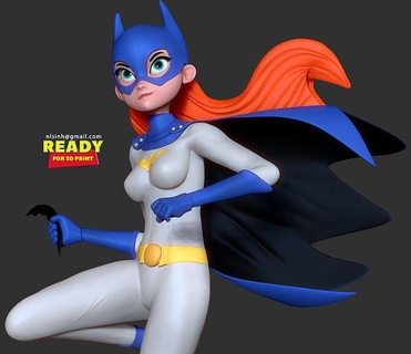 batgirl stylized batman dc marvel comic cartoon 3dprint statue figure sculpture digitalart woman female girl superhero superman art sculptures 3d print model - Mito3D