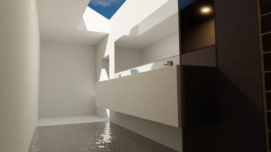 bagno in 3d architettura pulito il rendering casa specchio famiglia minimalismo minimalista 3d print model - Mito3D