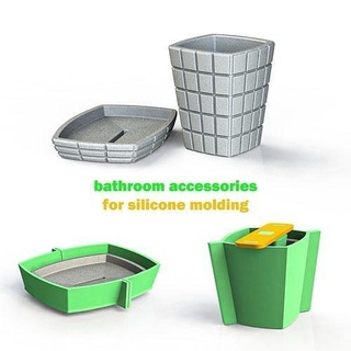 Badezimmer Zubehör Silikon mold1 Schimmel 3dprint ako3d dekorativ Beton Seife Haus 3d print model - Mito3D