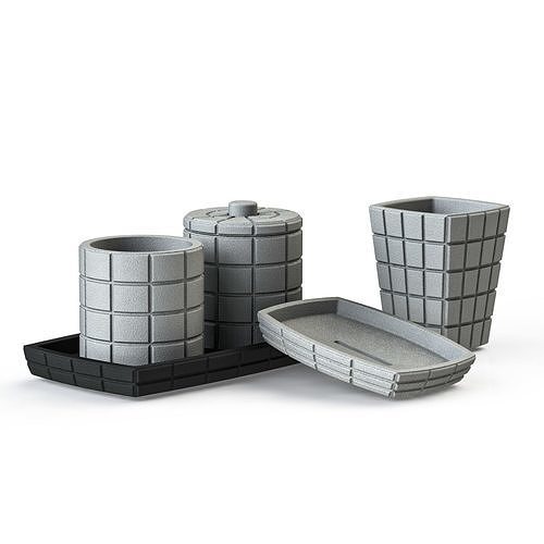 salle bains accessoires silicone moule 1 2 ako3d silicium 3dprint 3dmodel 3ddesign béton vase pot planteur art 3D print model - Mito3D