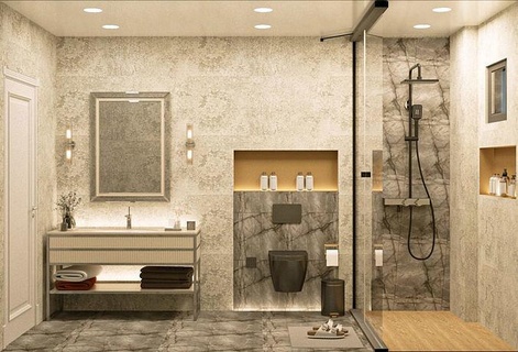 salle bains conception 3dsmax intérieur meubles baignoire évier toilette douche 3dmodel moderne chambre chaise vivant bois maison 3d print model - Mito3D