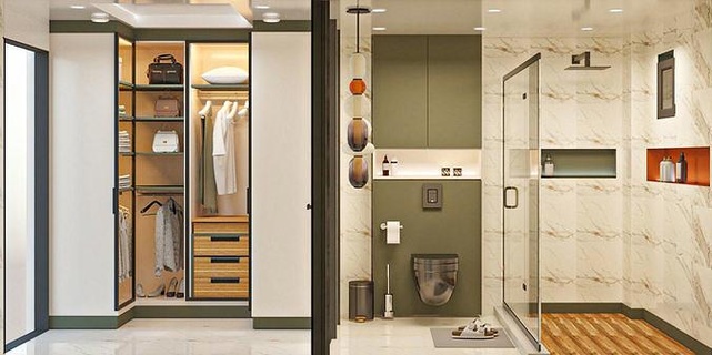 banheiro Projeto interior banho Pia mobília chuveiro moderno torneira banheira casa 3d print model - Mito3D