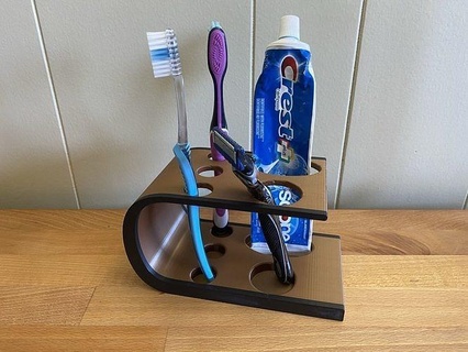 bathroom organizer 3d model print toothbrush toothpaste family bath house 3d print model - Mito3D