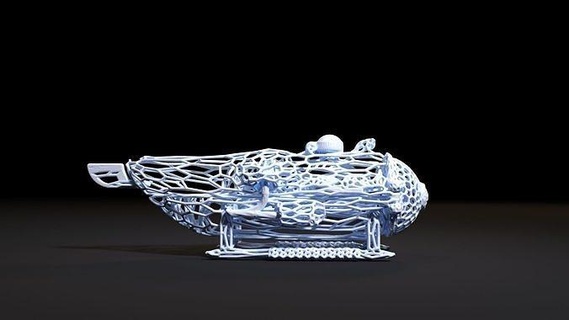 batiscafo acquario oceano cancello sottomarino sott'acqua mare nave decorazione figura wireframe voronoi arredamento filo design arte 3d print model - Mito3D