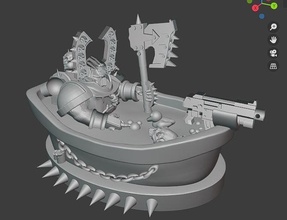 bathzerker warhammer in barca caos soldato berzerker spaziale bolle bagno giochi giocattoli tavola 3d print model - Mito3D