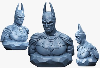 batman personnage Figuire héros bande dessinée buste art dc chauve souris Gotham sombre 3d print model - Mito3D
