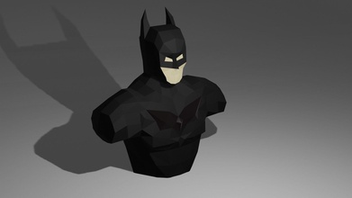 batman lowpoly Superheld blender dc papercraft paperart Kunst Skulpturen 3d print model - Mito3D