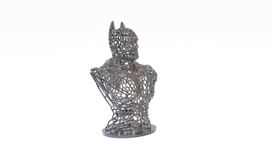 batman büst of metal voronoi kahraman süpermen sanat yarasa süper deko geometrik şekil heykel heykeller 3d print model - Mito3D