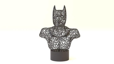batman 2 voronoi hero superman art bat superhero deco bust geometric shape super sculpture sculptures statue portrait decoration 3d print model - Mito3D