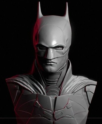 batman 3d druckbar büste robert pattinson mattbäume dc thecapedcrusader dunkle ritter 3dprintable sammlerstück kopfform skulptur motorhaube statue superheld bruce wayne batmancowl batmanmaske thebatman2022 kunst skulpturen 3D print model - Mito3D