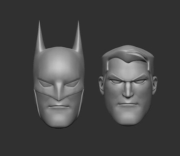 batman animated style - headsculpt action figures toy toys games game character cartoon dc universe bruce wayne 3d print model - Mito3D