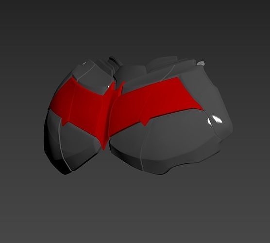 Batman arkham cavaliere rosso cappuccio logo petto arte 3D print model - Mito3D