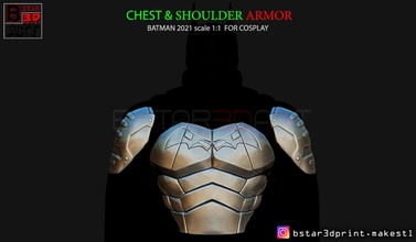 batman armor - 2021 robert pattinson cosplay comics dc marvel chest shoulder accessories toys pauldron games 3d print model - Mito3D