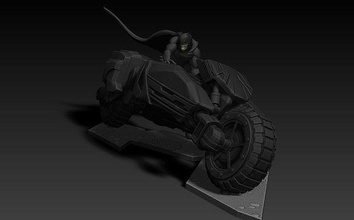batman batcycle batterie bande dessinée jeu film dessin animé héros super jouets statue objets collection personnage dc joker sombre jeux 3d print model - Mito3D