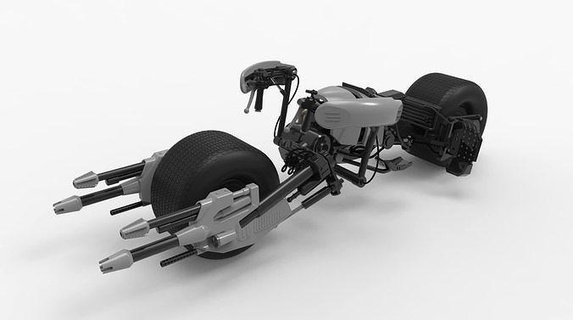 batman batpod motocicleta 3dprint sólido disparo llave juguete vehículo juego juegos juguetes 3d print model - Mito3D