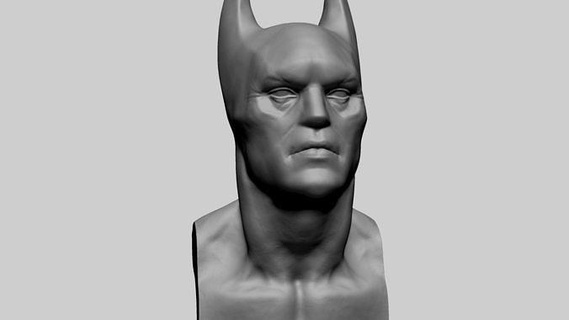 batman bust character characters head face anatomy male man human people hero fantasy 3dprint zbrush sculpting printable art sculptures 3d print model - Mito3D