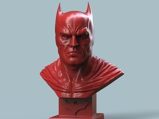 batman bust darkknight dc dccomics head human superhero hero villain joker portrait statue realistic 3dprinting brucewayne character cape art sculptures 3d print model - Mito3D