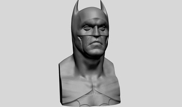 batman bust a character characters head face anatomy zbrush male man sculpting statue 3dprint printable human people art sculptures 3d print model - Mito3D