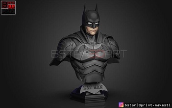 batman bust - robert pattinson 2021 dc comic king mask helmet cosplay head face joker robin man art sculptures iron 3d print model - Mito3D