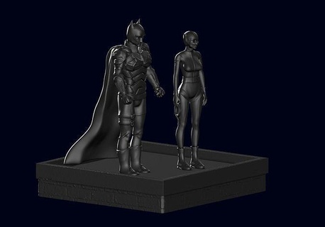 Batman catwoman statua 2022 fan arte selina kyle Bruce Wayne burlone superuomo pipistrello pettirosso libro mastro mantello dc Harley quinn veleno edera sculture 3d print model - Mito3D