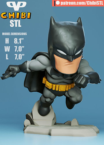 batman chibi 3d stampa stl giochi giocattoli 3D print model - Mito3D