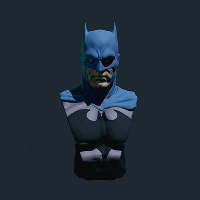 batman comic bust 3d print modelready model dc joker superhero bat superman hero art sculptures 3d print model - Mito3D